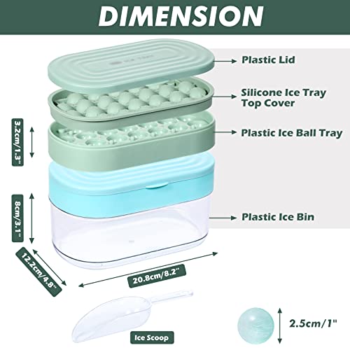 Set 2 moldes de silicona para cubos de hielo con tapa y contenedor miniatura 4