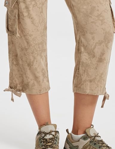 Image of MoFiz Womens Capris with Pockets Loose Fit Casual Capri Pants Dressy Lightweight Ladies Baggy Cargo Pants for Hiking