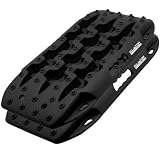 ALL-TOP Short Recovery Traction Boards, 2PCS Off Road Bendable Tire Ladder Tracks for Sand Mud Snow (3rd Gen, Black)