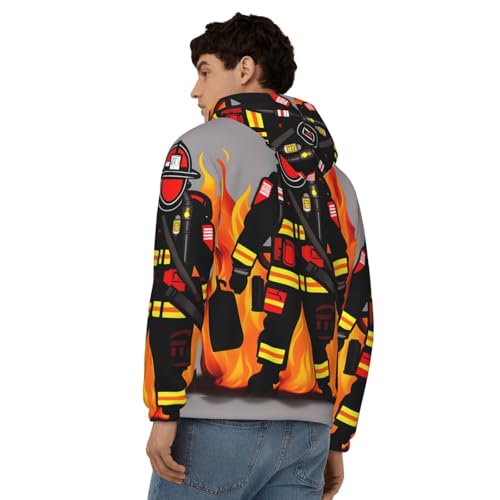 Pull à capuche homme imprimé pompier idéal pour les sorties du week-end - 6