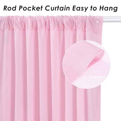 SoarDream Pink Backdrop Curtains Polyester 2 Panels 5ft x 10ft Photography Backdrop Drapes Wedding Party Baby Shower Birthday Decorations by SoarDream - Image 4