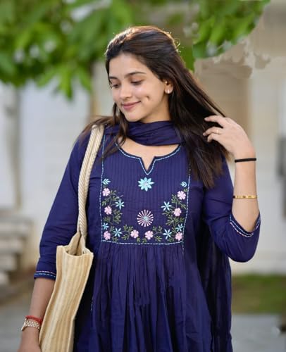 Image of KLOSIA Women Printed A-Line Kurta and Pant Set with Dupatta