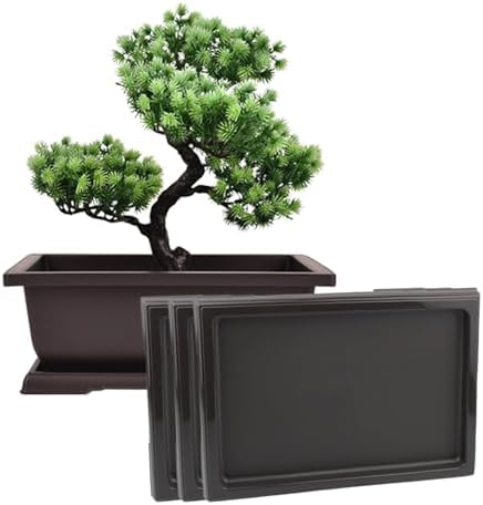Pacote com 3 bandejas de umidade de bonsai, bandejas quadradas de...