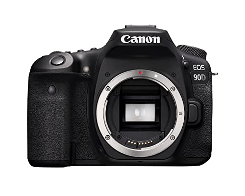 Canon Câmera Dslr [Eos 90D] Com Wi-Fi Embutido, Bluetooth, Digic 8 Image Processor, Vídeo 4K, Dual Pixel Cmos Af E Tela LCD De 3,0 Polegadas Touch Touch, [Apenas Do Corpo], Preto