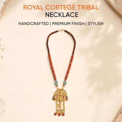 Image of AAKRITI ART CREATIONS Handcrafted Tribal Necklace Collection | Royal & Queen-Inspired Artisan Brass Statement Jewelry | Ethnic, Elegant & Regal Necklaces for Women