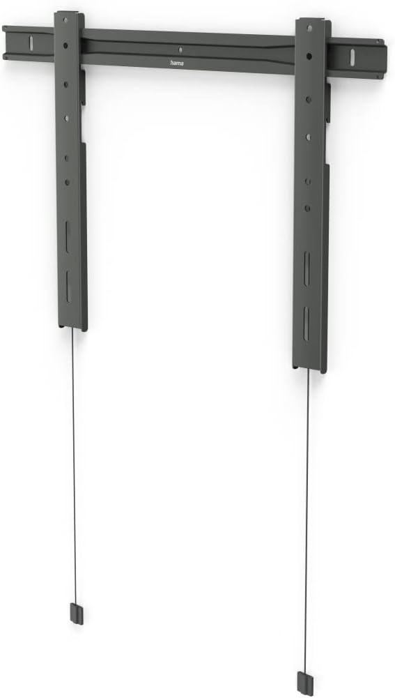 Hama Ultra-Thin Fixed TV Wall Mount (Extra-Flat TV Mount, 80 kg Max, Robust, for LCD/LED/OLED/Plasma Screens from 94 to 229 cm (37 Inches to 90 Inches) VESA Max 600 x 400 cm Grey