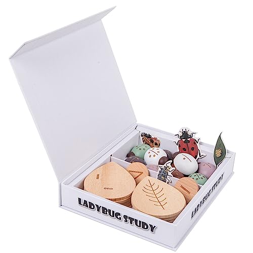 Addition und Subtraktion Arithmetik Montessori Spielzeug, Montessori Mathe Spielzeug Holz Zahlen Lernen Rechenhilfe Montessori Spielzeug Holzpuzzle für Kinder Ladybug Gedächtnisspiel aus Holz