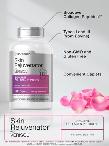 Horbäach CL20654 Skin Rejuvenator With Verisol | Bioactive Collagen Peptides | 200 Caplets | Non-Gmo, Gluten Free Supplement thumb #3