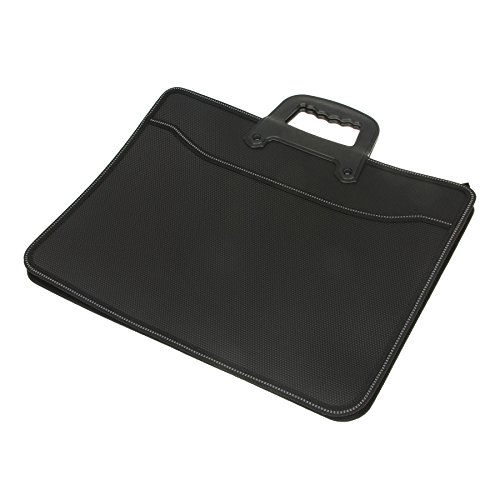 Portable Handheld File Briefcase Bag Zipper A4 File Holder Envelope Travel Bag Business Office Portfolio Document Holder Storage Organizer Carrying Handbag Case Tote #TOP6