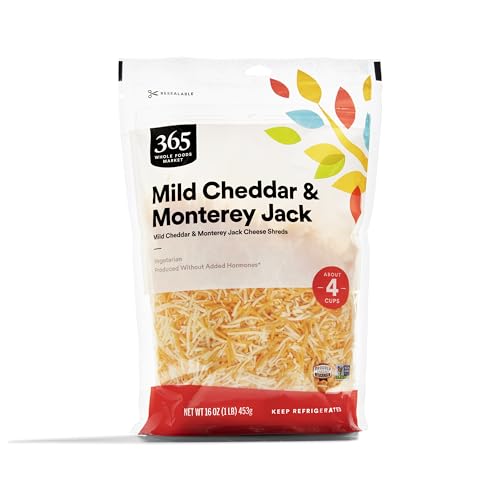365 by Whole Foods Market, Blend Monterey Jack Cheddar Fancy Shred, 16 Ounce