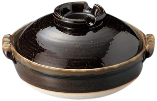 Amazon｜3個セット 萬古焼土鍋 鉄釉9号鍋 [32 x R28.5 x 16cm] 萬古焼