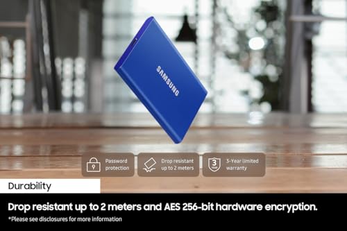 Image of Samsung T7 1TB, Portable SSD, up to 1050MB /s, USB 3.2 Gen2, for Photography, Gaming, Students & Professionals, External Solid State Drive (MU-PC1T0T), Grey