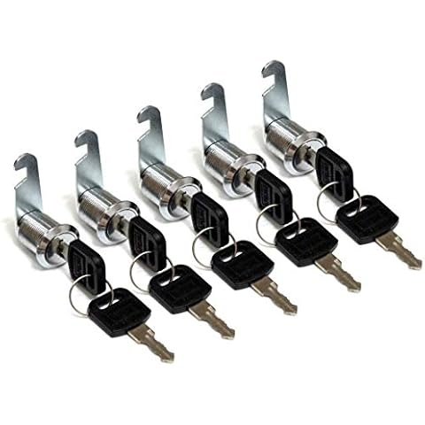 Bonakula 5pcs/lot Cam Cylinder Lock Security Drawer Door Mailbox Cabinet Tool Box Lock 2 Keys Hardware Locks (Keyed Alike 20mm) Cover