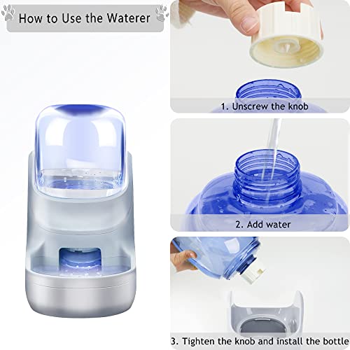 2 Pack Automatic Cat Feeders- Dog Water Bowl Dispenser and Dog Food Bowls Set Dog Feeding & Watering Supplies for Small… - Image 5