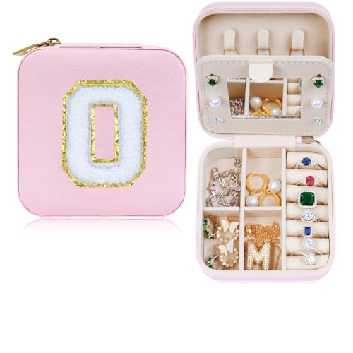 Travel Jewelry Case Box Organizer Small Personalized Gifts for Women Pink O