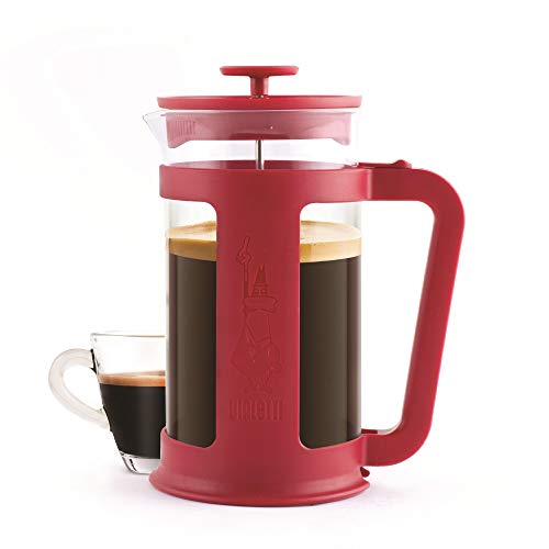 Image of Bialetti Coffee Press Smart, French Press for coffee or tea, borosilicate glass container, dishwasher safe, 1 ml - 34 Oz (8-cup), Red