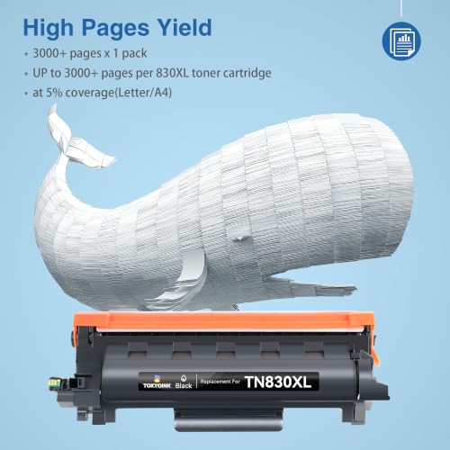 Image of TOKYOINK TN830XL Toner TN830 Cartridges Replacement for Brother TN830 830XL Toner Compatible with DCP-L2640DW MFC-L2820DW HL-L2400D HL-L2460DW HL-L2405W HL-L2465DW HL-L2480DW Printer (1 Pack)