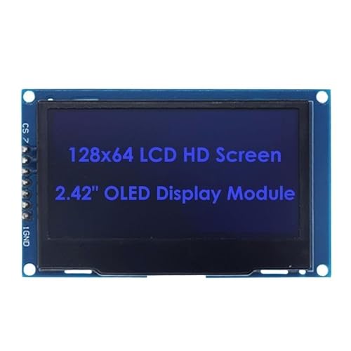2.4�C���` 2.42�C���` 128x64 OLED�f�B�X�v���C���W���[�� SSD1309 12864 4�s�� IIC I2C SPI �V���A���C���^�[�t�F�C�X Arduino C51�p(SPI interface Blue)