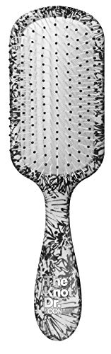The Knot Doctor for Conair Premium Pro Detangling Hairbrush for Wet or Dry Hair in Black and White Floral, 1 Count