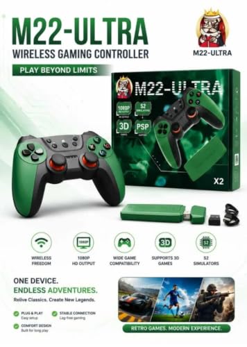 Image of M22 Ultra Wireless Game Console 2 Controller with PSP, PS1 & 30000+ Games