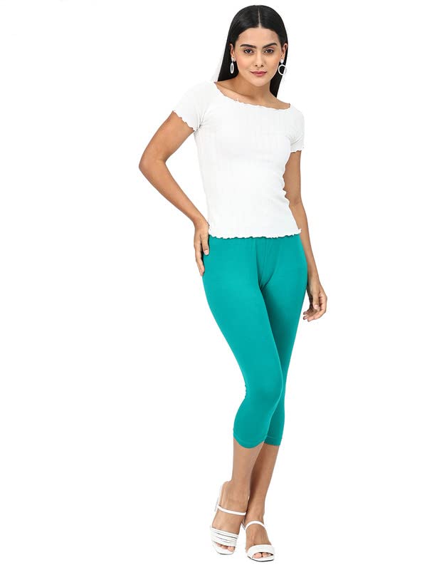 Image of Robinbosky Premium Stretchable Cotton Capri Legging for Women | Suitable for Formal wear & Casual wear | High-End Elastic Makes. The Leggings Squat Proof and Durable for Travel, Yoga, & Workout.