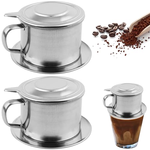 2 pièces goutteur de café vietnamien en acier inoxydable filtre à café vietnamien professionnel lavable réutilisable accessoires de cuisine.