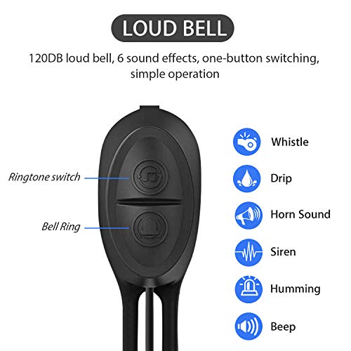 AZFUNN Rechargeable Mountain Bike Light Speedometer Odometer, Powerful Bicycle Front Headlight and Back Taillight, Horn/Alarm Bell for Safe Cycling - Thumbnail 4