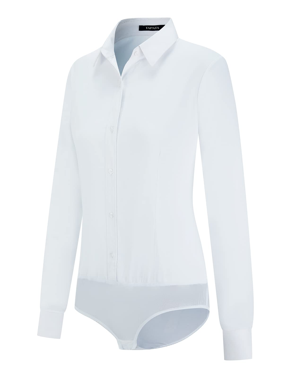 Tapata Damen Bodysuit Bluse mit Knöpfen langärmlig Büroarbeitshemd