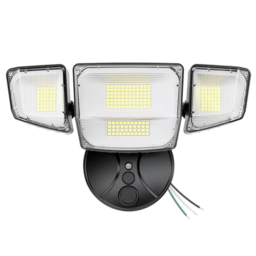 Onforu 90W Flood Lights Outdoor, 10000LM Ultra Bright 4-Head LED Security Light with Switch Control, IP66 Waterproof 6500K Exterior Lights for Yard Garage Patio