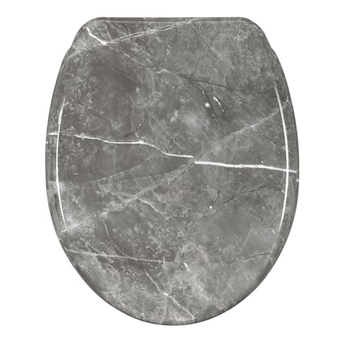 WOLTU Duroplast Toilet Seat Soft Close Strong & Durable OShaped Scratch Resistant Quick Release & Adjustable Hinges Universal Fit 175kg Max Rustproof Easy to Clean Non-Slip Grey