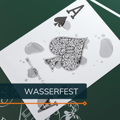 Foto von Bullets Playing Cards, 2X 54 Plastik Pokerkarten, Doppelpack, 4 Eckzeichen, Jumbo-Index, inklusive Cut-Card, Wasserfest, Spielkarten