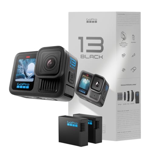 [Amazon����] GoPro HERO13 Black �o�b�e���[�{1�Z�b�g �A�N�V�����J���� 5.3K/60fps + 4K120fps �Ή� �h�� HLG-HDR�r�f�I 400fps 13�{�X���[���[�V���� �l�X�ȋC��ɑΉ����������ԋ쓮�� 190