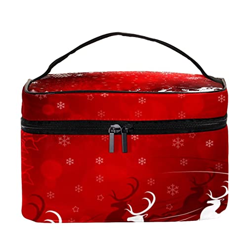 Trousse de maquillage rouge Noël pour articles de toilette fille