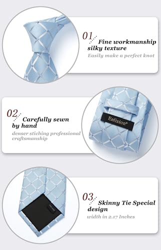 Image of Enlision Ties for Men Solid Color 3.35 inch Formal Business Necktie Classic Satin Mens Wedding Party Ties