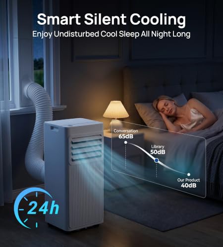 Image of Uthfy 8,000 BTU Portable Air Conditioners, 4-in-1 Portable AC Unit with Cool, Fan, Dehumidifier, Sleep Mode, 24H Timer, Up to 350 Sq.Ft Air Conditioner for Home, Bedroom, Office, Window Kit & Remote
