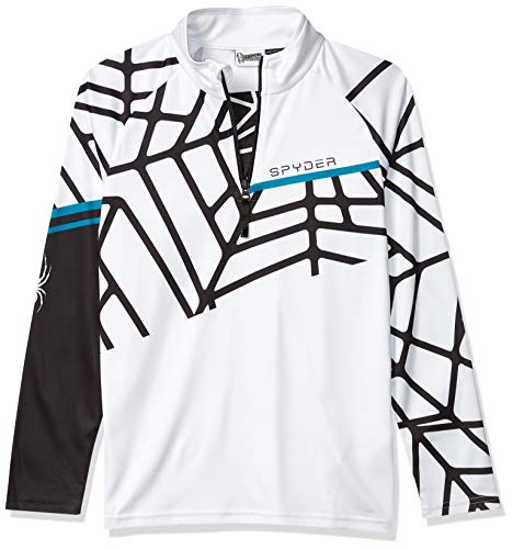 Spyder Active Sports Boys Hideout Zip T-Neck, White, X-Large