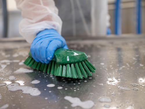 Image of Vikan 38945 Extra Large Hand Brush, Multifunctional, Slip-Resistant Cleaning Tool, Extra Stiff Polypropylene & Polyester Bristle, 9.1 inch, White