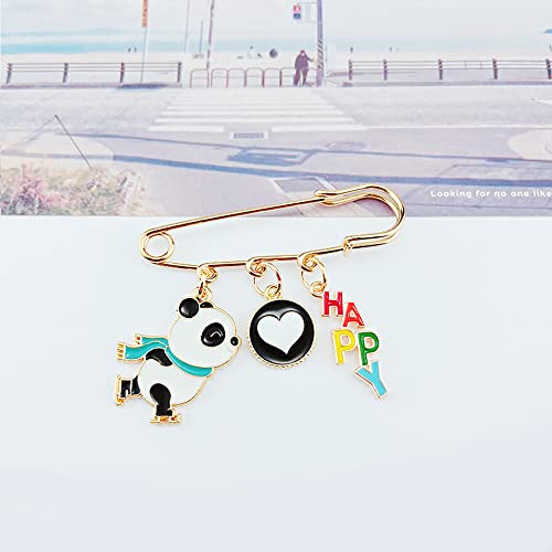 Image of Panda Cute Oil Dripping Panda Brooch Outdoors Lapel Pins Badge Brooch Pins (Bro000001)