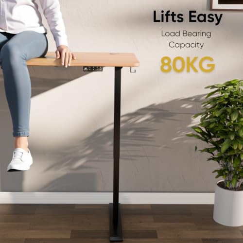Image of Intellidesk Eco - Electronic Height Adjustable Desk | 80Kg Weight Capacity | New Touch Controller with 3 Presets | 5-Year Warranty| E1 Grade Low VOC 25mm Table Top (Black+Black, 24 * 48 inches)