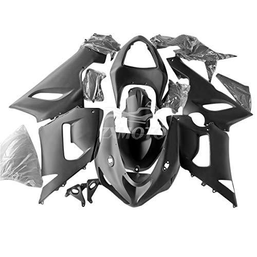 ZXMOTO Matte Black ABS Plastic Motorcycle Bodywork Fairing Kit for Kawasaki ZX6R 636 2005-2006 (Pieces kit: 21)