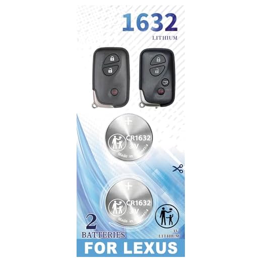 CR1632 Key Fob Replacement Battery for Lexus (2006-2015) RX ES350 GS300 GS430 GS450h IS250 IS350 is RX350 RX450h GS460 H250h LS460 LX470 Key Remotes