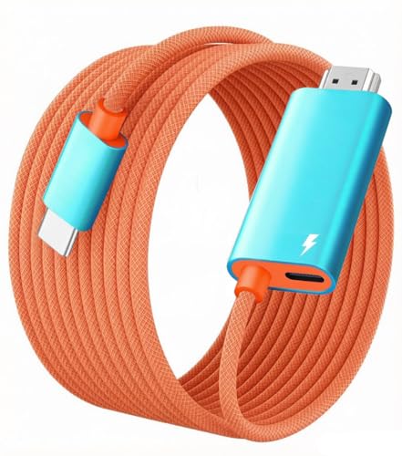 Cable trenzado USB-C a HDMI 2.1 con carga de 100W de alta durabilidad
