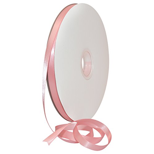 Image of Morex Ribbon 08809 /00-150 Double Face Satin Polyester Ribbon, 3 /8 inch /100 yd., Pink
