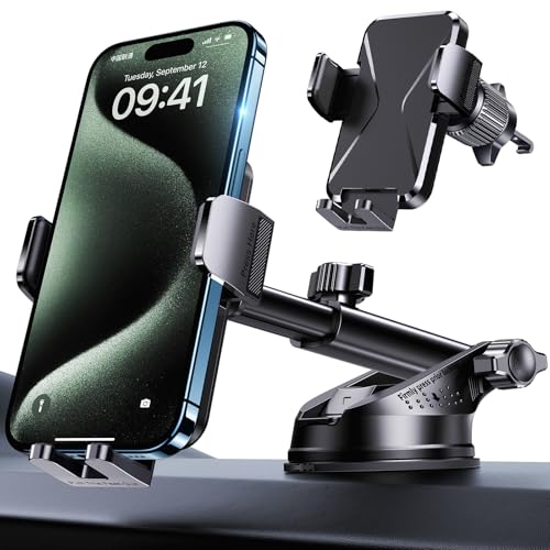 Image of Secure Air Vent Car Phone Mount: 360 Rotatable Universal Holder, Hands-Free Smartphone Cradle for Safe Driving