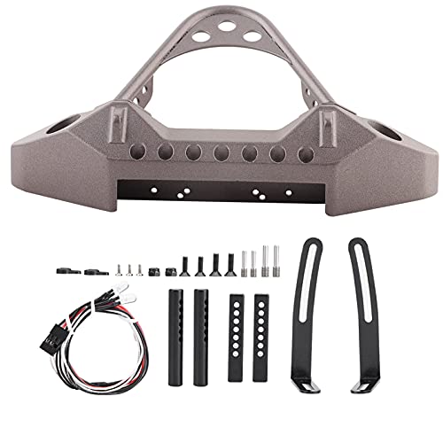 Pare-chocs avant en métal RC Crawler rigide contre la casse mécanique avec kit LED 1/10 - 5
