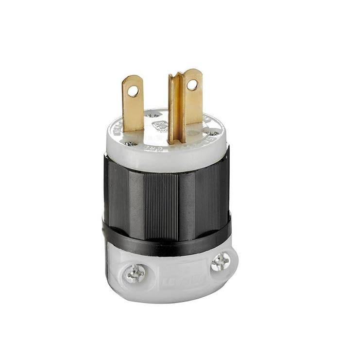 Enchufe de hoja recta 15A 250V Leviton 5666-C bicolor grado industrial