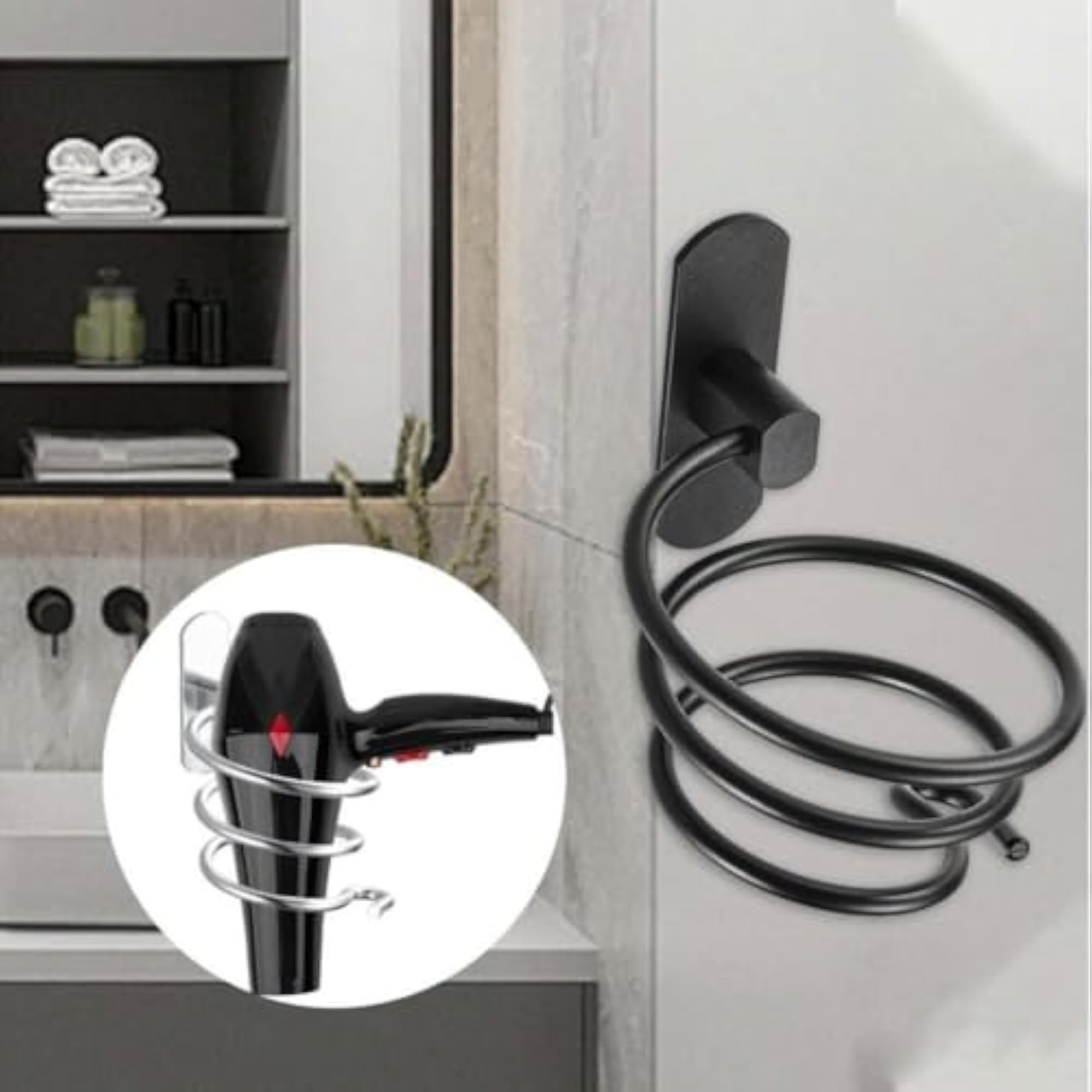 Durable Wall Mount Hair Dryer Holder