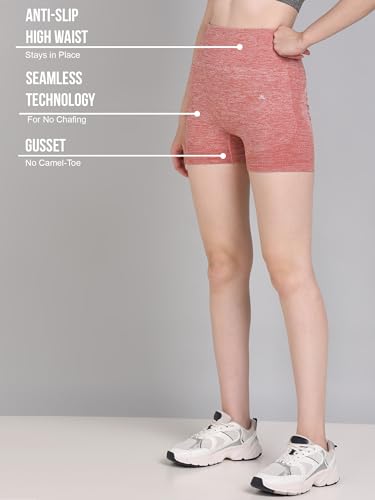 Image of Kobo Active Wear for Women Gym | High Waist | Squat-Proof | Workout Short Tights for Women | 4-Way Stretch | Shorts for Gym, Cardio | Yoga Shorts (Imported)