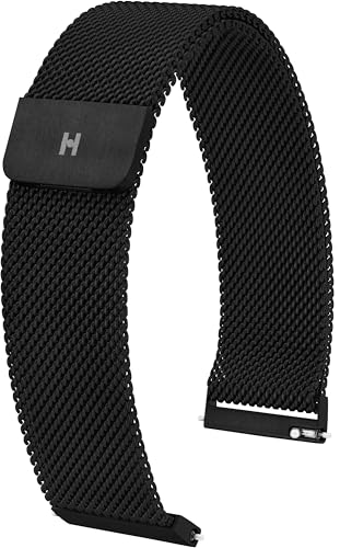 Bracelet montre en acier inoxydable HIRSCH anti-irritation à mailles avec aimant puissant