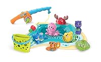 VTech Wiggle & Jiggle Fishing Fun - Interactive Pretend Fishing Toy for Kids, sea Animal Characters - 530503 Blue